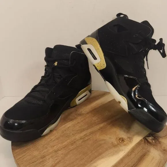 Air Jordan Flight Club 91 Black Metallic Gold Men's Size 11 - Picture 7 of 10